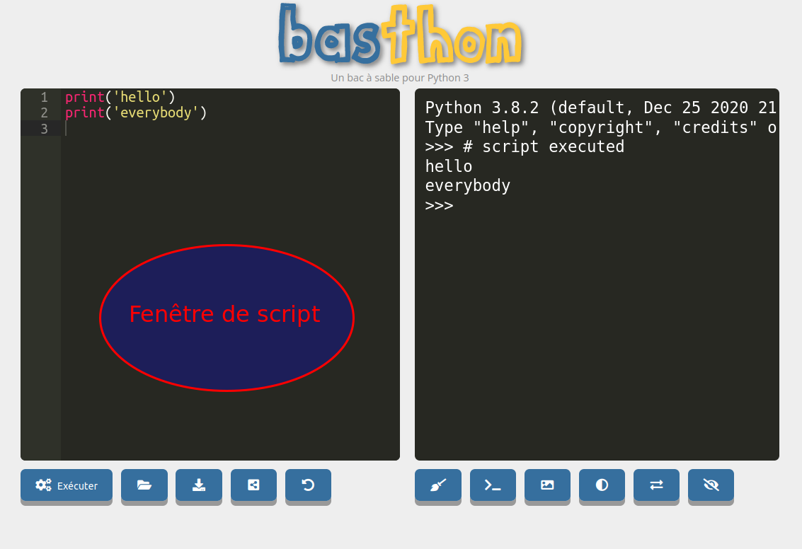fenêtre interactive